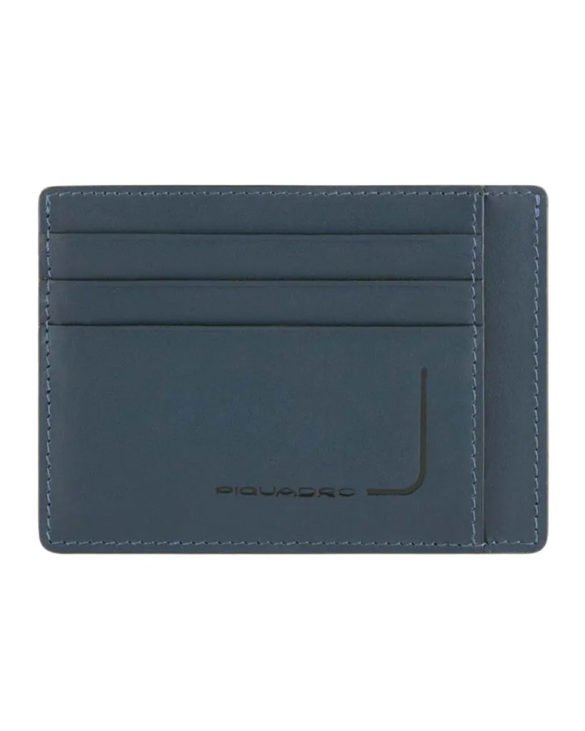Porte-cartes Piquadro en cuir bleu peau Pp2762pqjr extra plat fin