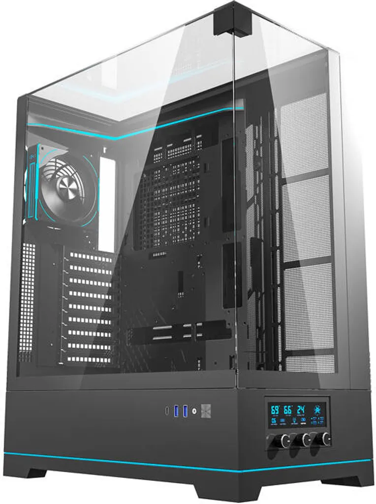darkFlash Darkflash DY450L PRO computer case (black) + 1 fan
