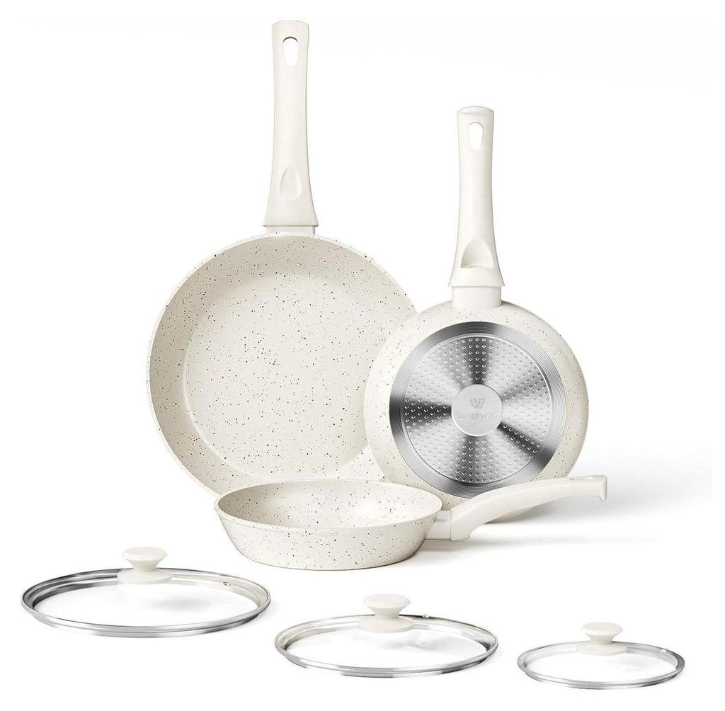 6-teiliges Pfannenset Keramik Bratpfanne Induktion Produktbild 