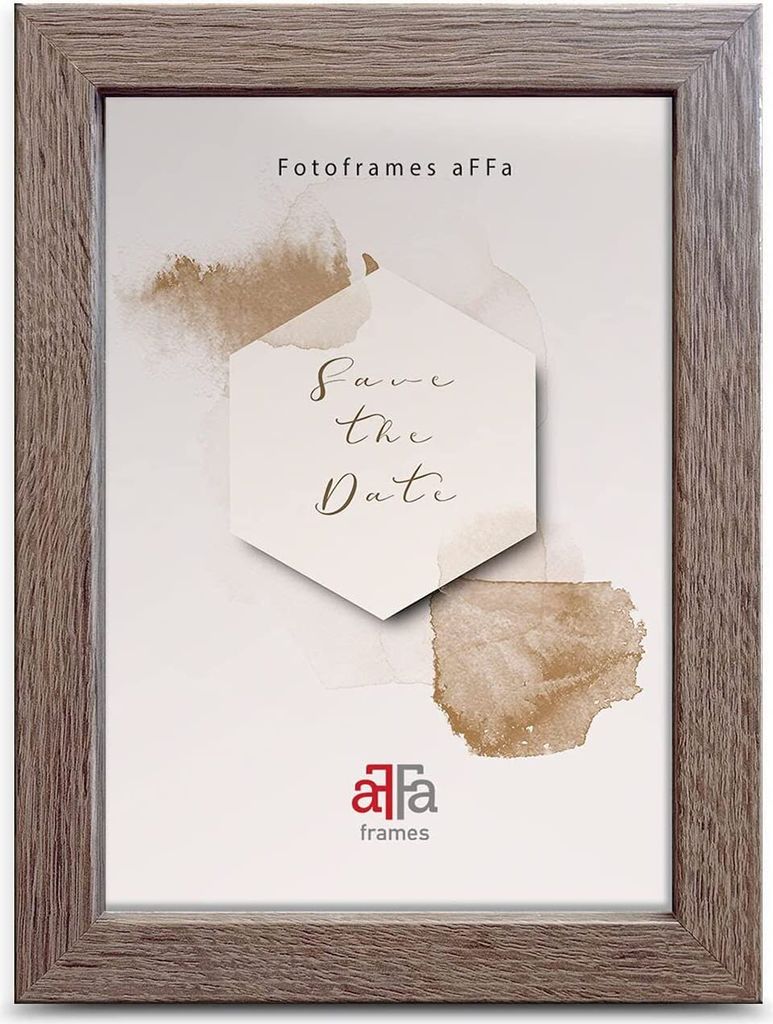 aFFa frames, Hekla, Bilderrahmen aus MDF, Fotorahmen, Wechselrahmen, Rechteckig, mit Acrylglasfront, Naturbelassen, 9x13 cm