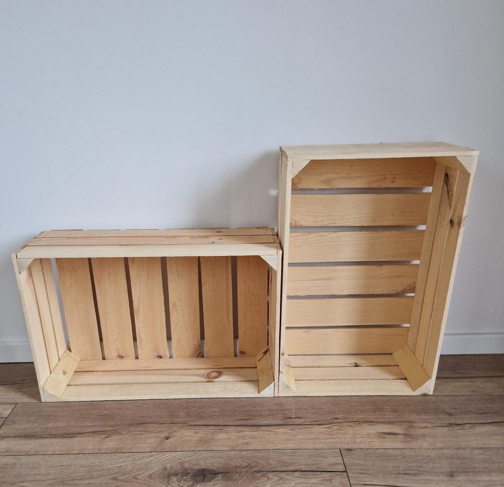 Flache Holzkiste 60x40x20 cm 3er Set Natur – Obstkiste