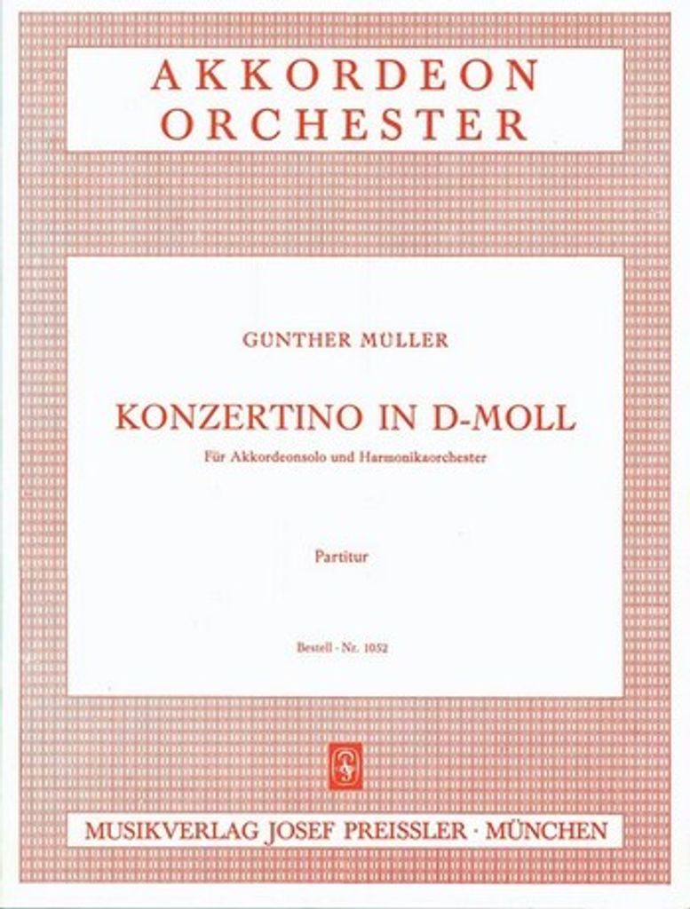 Müller, Günther Konzertino in d-Moll Akkordeonorchester Partitur