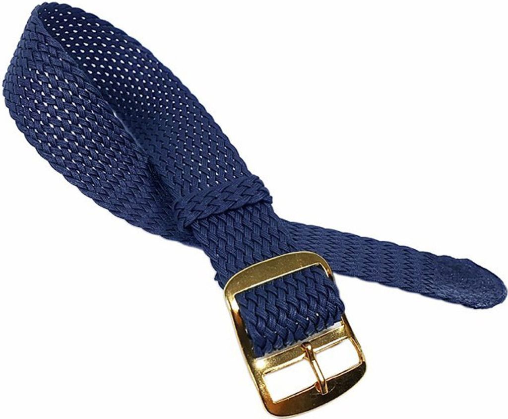 Minott Ersatzband Uhrenarmband Perlon / Textil Durchzugsband Blau 23272G, Stegbreite:18mm