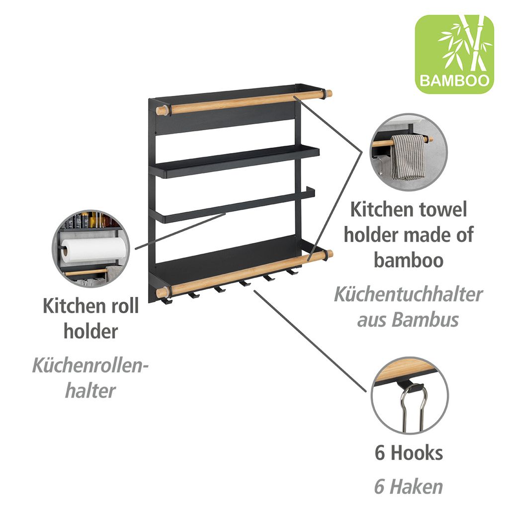 WENKO Küchen Bohren ohne Regal Board Gewürze