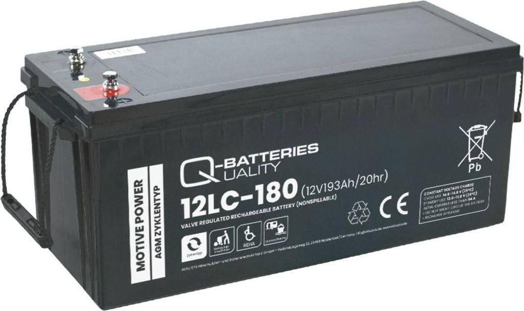 Q-Batteries 12LC-180 / 12V - 193Ah Blei Akku Zyklentyp AGM Produktbild 