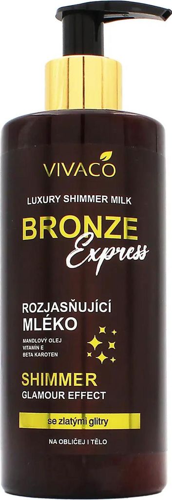 Vivaco Bronze Express Aufhellende Körperlotion mit Glitzer 300 ml