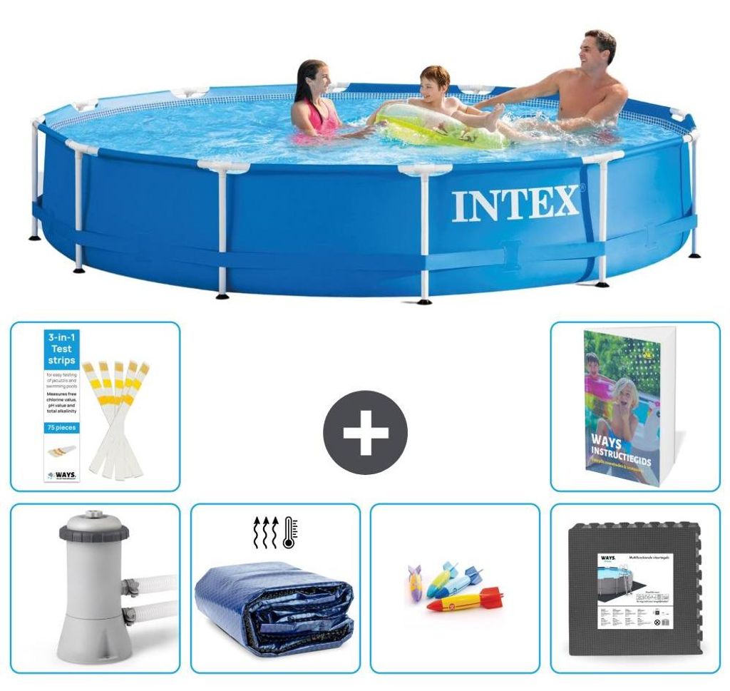 Frame Pool Rund - 366x76 cm - 7-teilig S177