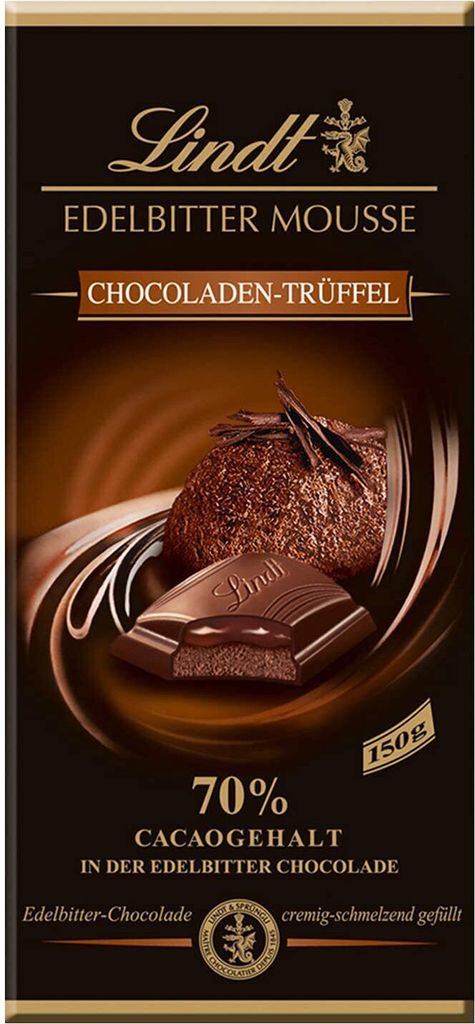 Lindt - EDELBITTER MOUSSE - Truffe au chocolat - barre 150g Image du produit 