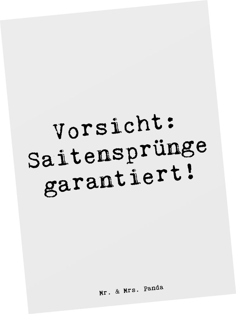 Mr. & Mrs. Panda Ansichtskarte Spruch Shamisen Abenteuer - Weiß - Geschenk, Postkarte, Saiteninstrument, Kabuki, Postkarten, Grußkarte, Lernen, M...