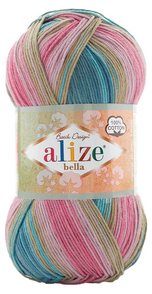 100g Baumwollstrickgarn ALIZE BELLA Batik Strickwolle Produktbild 