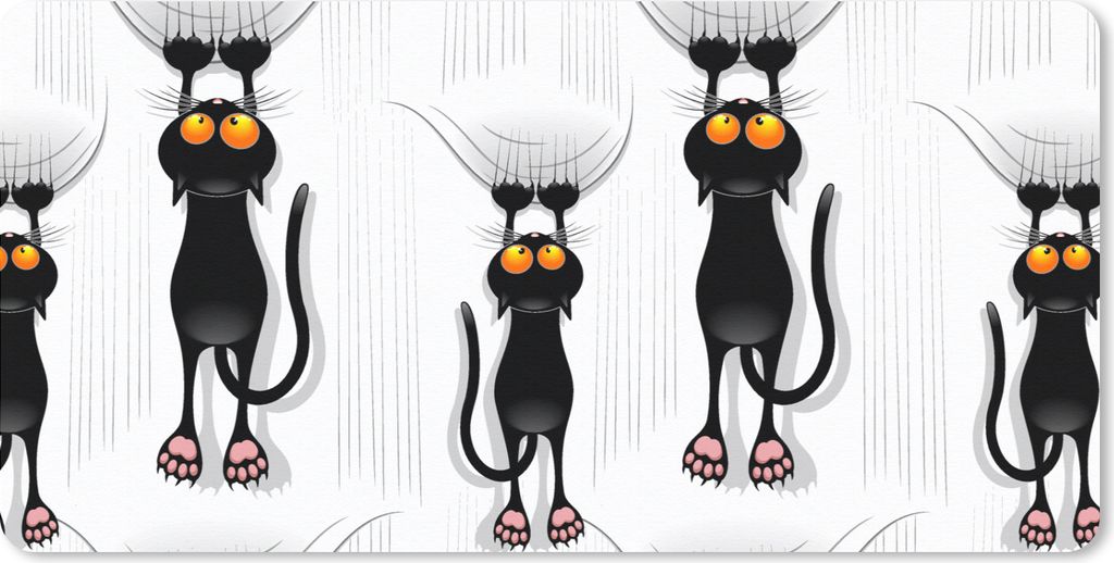 MuchoWow Schreibtischunterlage Muster - Katze - Schwarz - Jungen - Mädchen - Kinder - Kinder 80x40 cm - XXL Mauspad - Gaming Mauspad