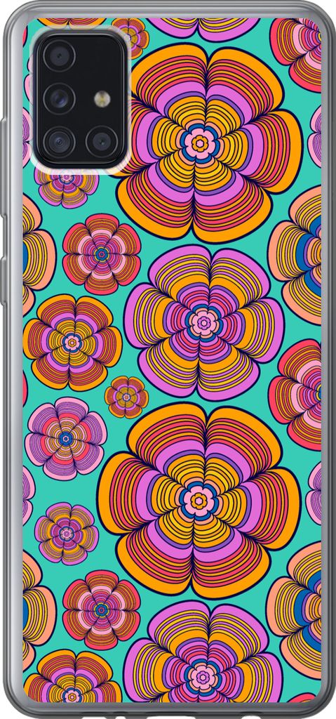 MuchoWow Handyhülle Schutzhülle Hülle für Telefoonhoesje Samsung Galaxy A52 5G Design - Flower Power - Farben Silikon Softcase Handy Hülle -...