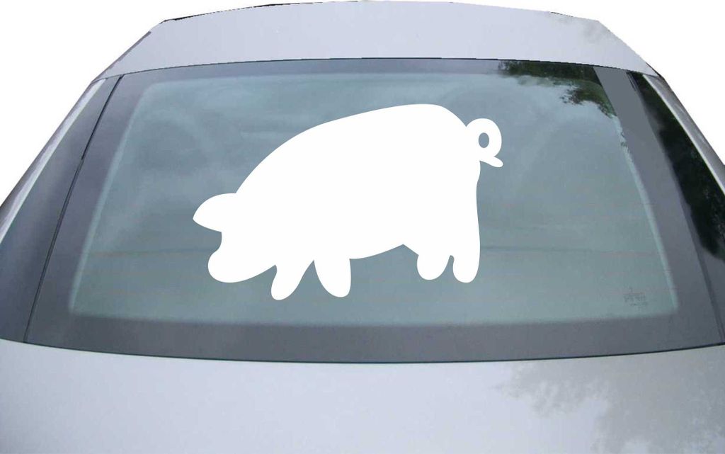 Indigos UG - Aufkleber Heckscheibe & Motorklappe DE2390 - weiß - 600x378 mm - Schwein mit Ringelschwanz - Auto Scheiben Fenster Heckklappe Tuning ...