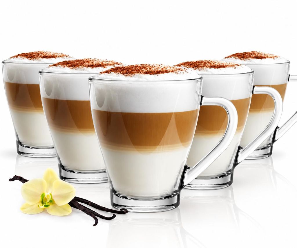 6 szklanek do kawy cappuccino Szklanki do herbaty 250 ml z Zdjęcie produktu 