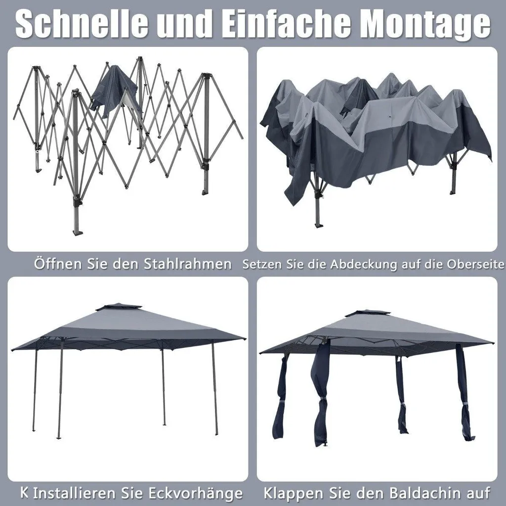 Abri de terrasse 4x4 m idéal pour réceptions et stands de marché - 5