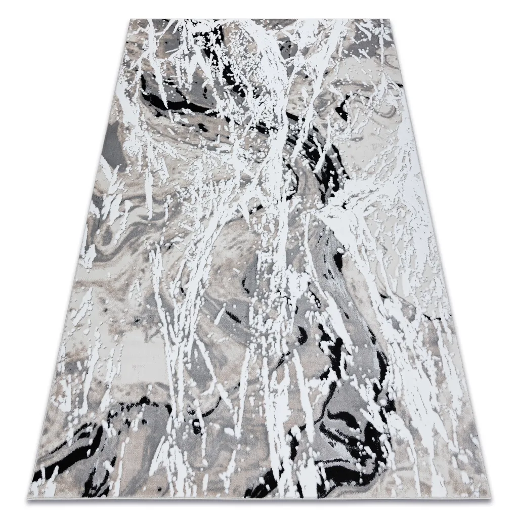 Tapis GLOSS 8488 Abstrait 80x150cm : Design Glamour Beige / Gris