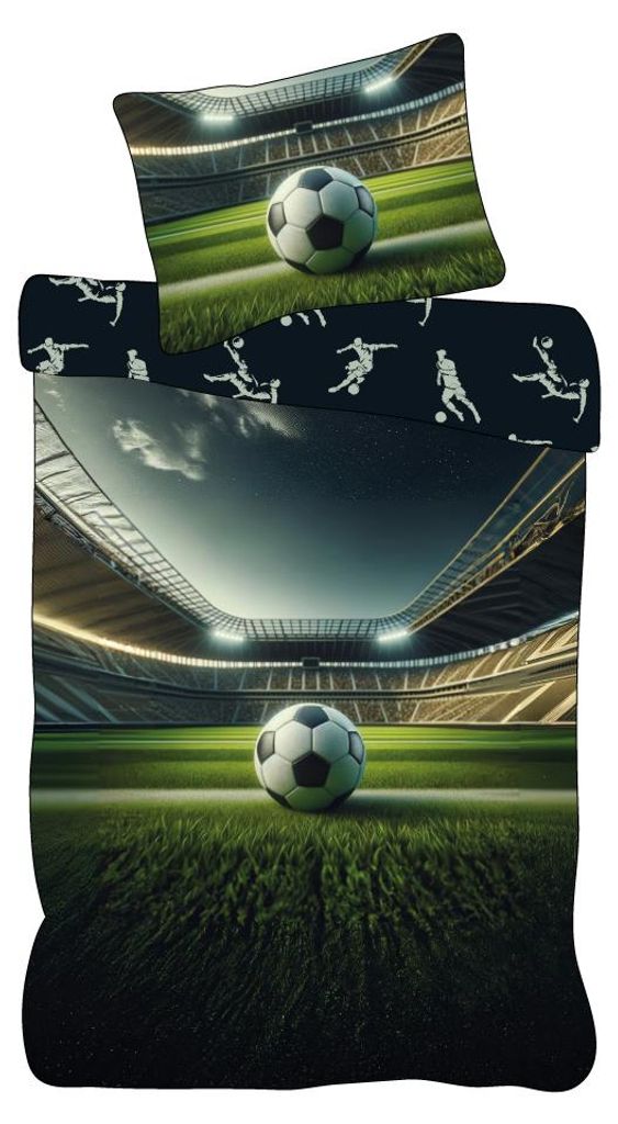 Fußball-Stadion - Wende-Bettwäsche-Set mit Fussball, Produktbild 