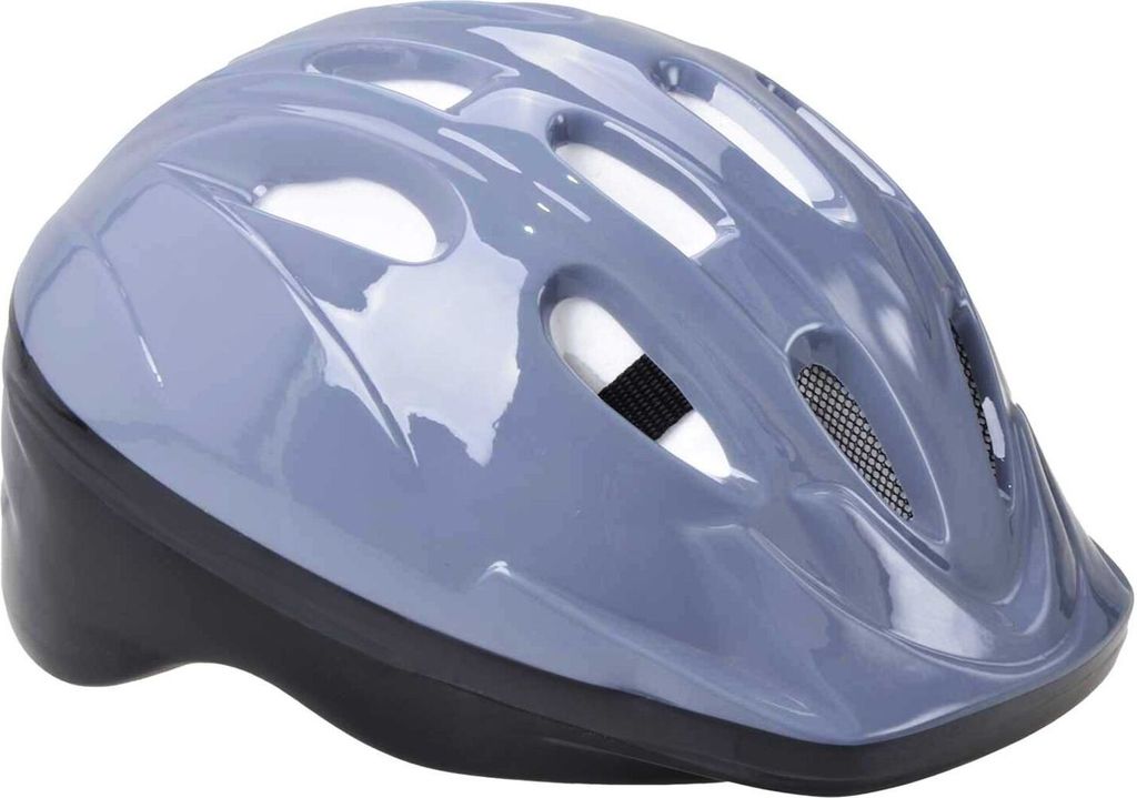 Kinder Fahrradhelm Grau glänzend Lüftungsschlitzen Kopfumfang 52–56 cm