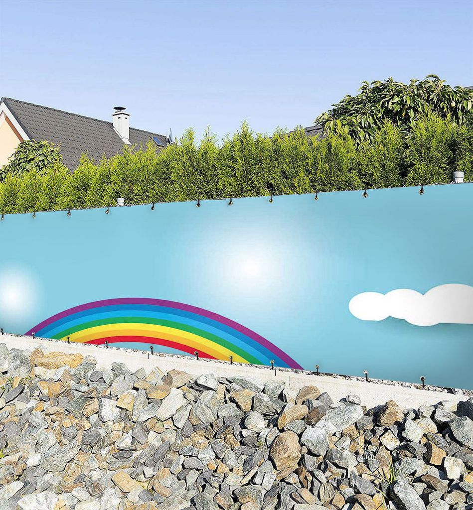 Zaunbanner Regenbogen Vogel Sichtschutz Garten Zaun
