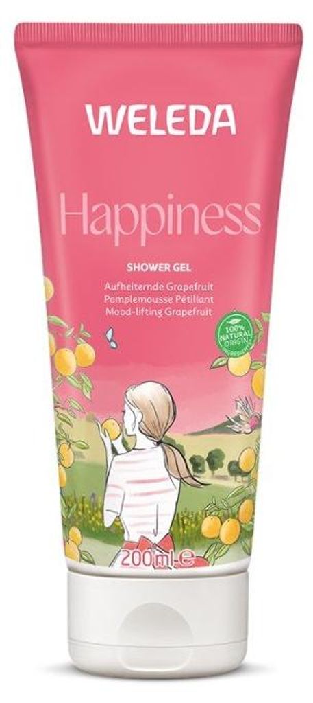 Weleda Happiness Shower Gel Grapefruit, Duschgel, 200 ml, Erwachsene, Frauen, Körper & Haar, Grapefruit, Limette, Mandarine
