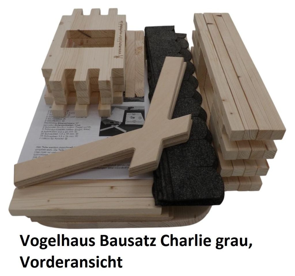 Vogelhaus Bausatz Charlie grau Produktbild 