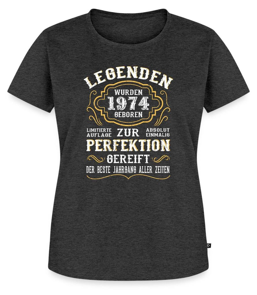 Spreadshirt Legenden wurden 1974 Geboren Geschenk Frauen Premium T-Shirt, 5XL, Anthrazit meliert