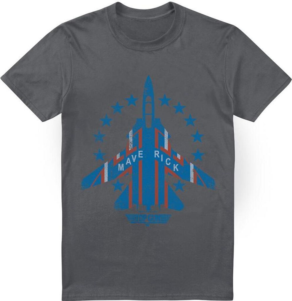 Top Gun - "Maverick" T-Shirt für Herren TV6960 (S) (Holzkohle)