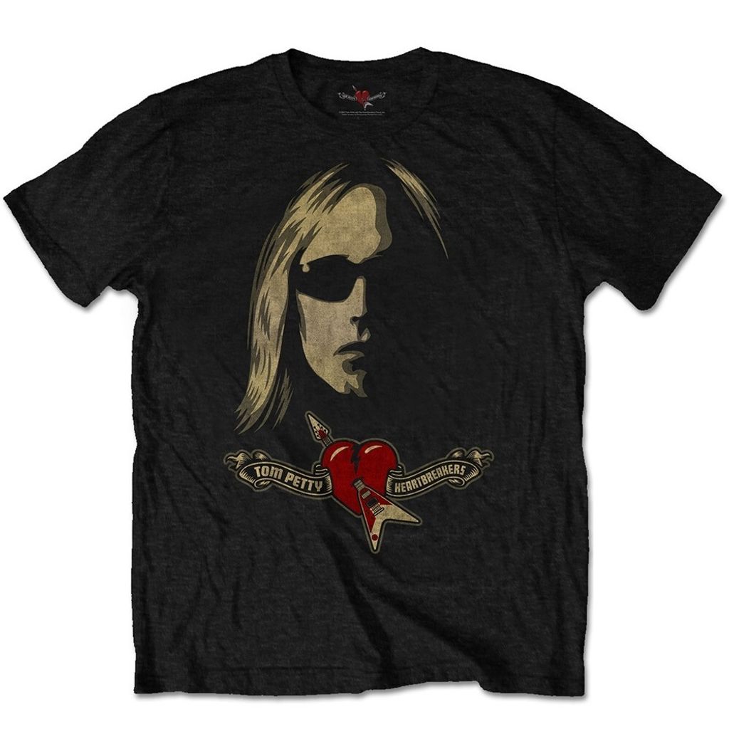 Tom Petty & The Heartbreakers - T-Shirt Logo für Herren/Damen Uni RO4732 (S) (Schwarz)