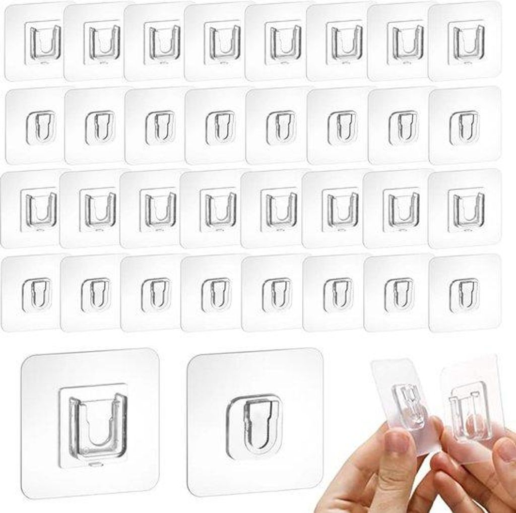 Transparente Klebehaken Set 30 Stück multifunktional