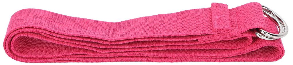 Fitness-Stretchband, nicht elastisch, Yoga-Gurt aus Baumwolle mit D-Ring-Verschluss (Rosarot)