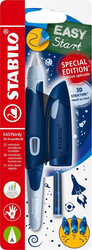 STABILO Schulfüller EASYbirdy 3D DreamWorld A RH blau Produktbild 