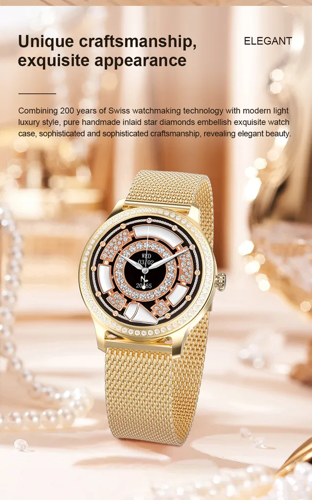 Smartwatch Donna Elegante 1.28" Impermeabile con Funzione Voce - 13