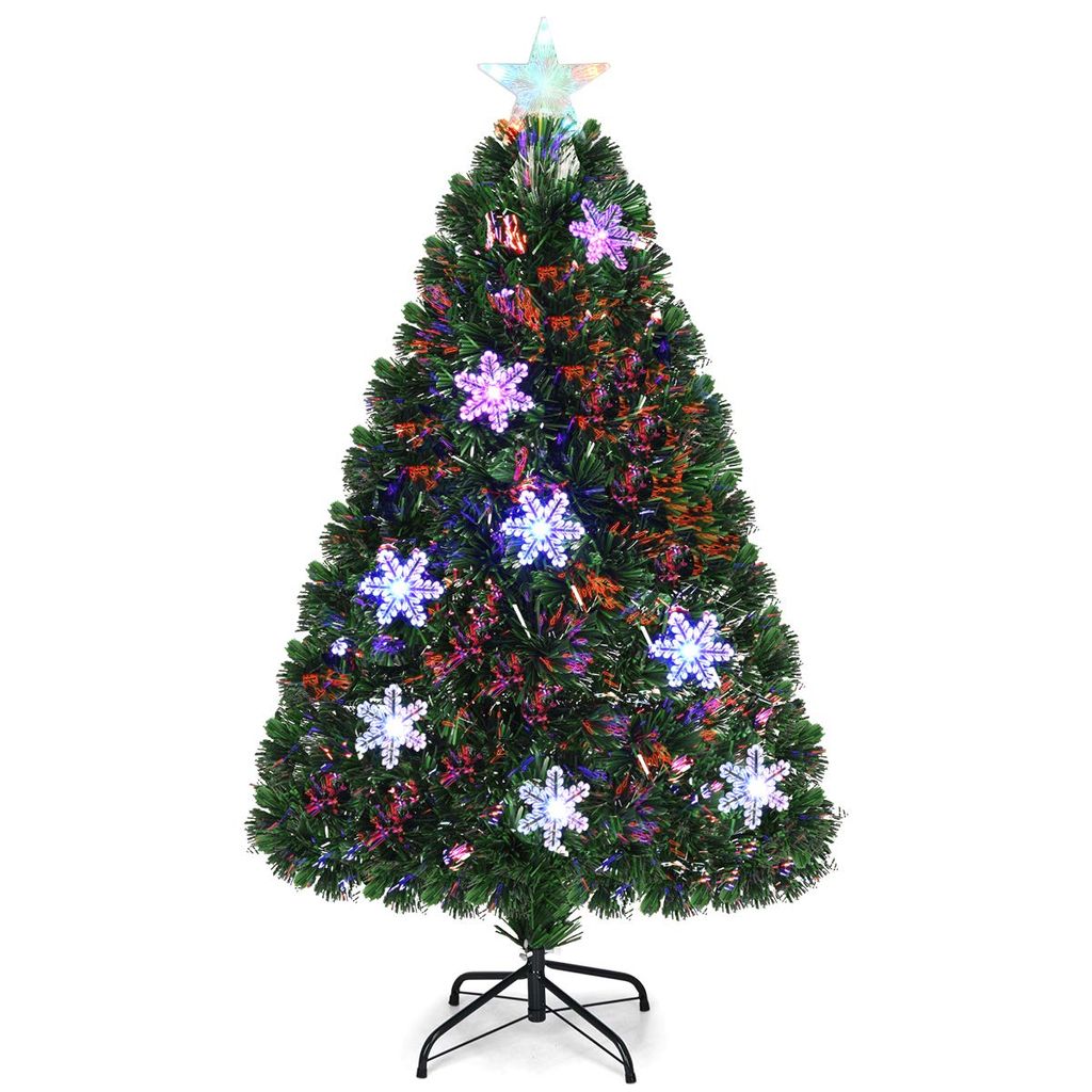 COSTWAY Sapin de Noël artificiel LED 120cm avec fibre Image du produit 