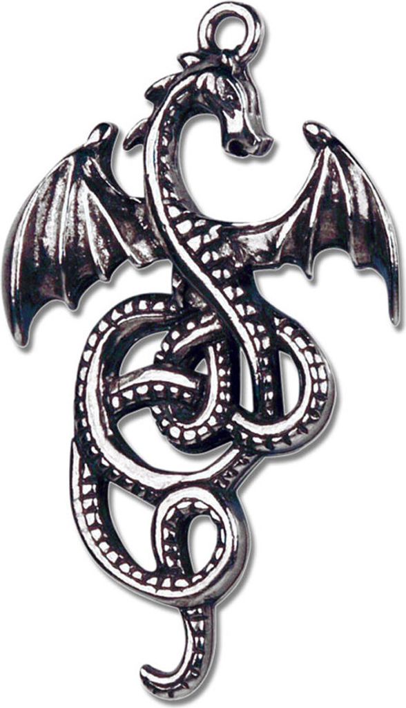 Nidhogg Drache Anhänger Schmuck mit Halskette 52x30mm Produktbild 