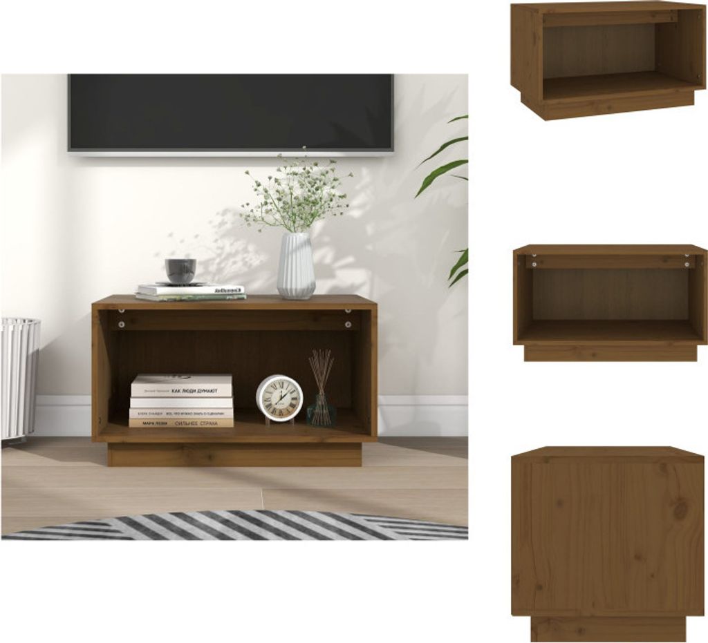 vidaXL TV-Schrank Honigbraun 60x35x35 cm Massivholz Kiefer - TV-Möbel