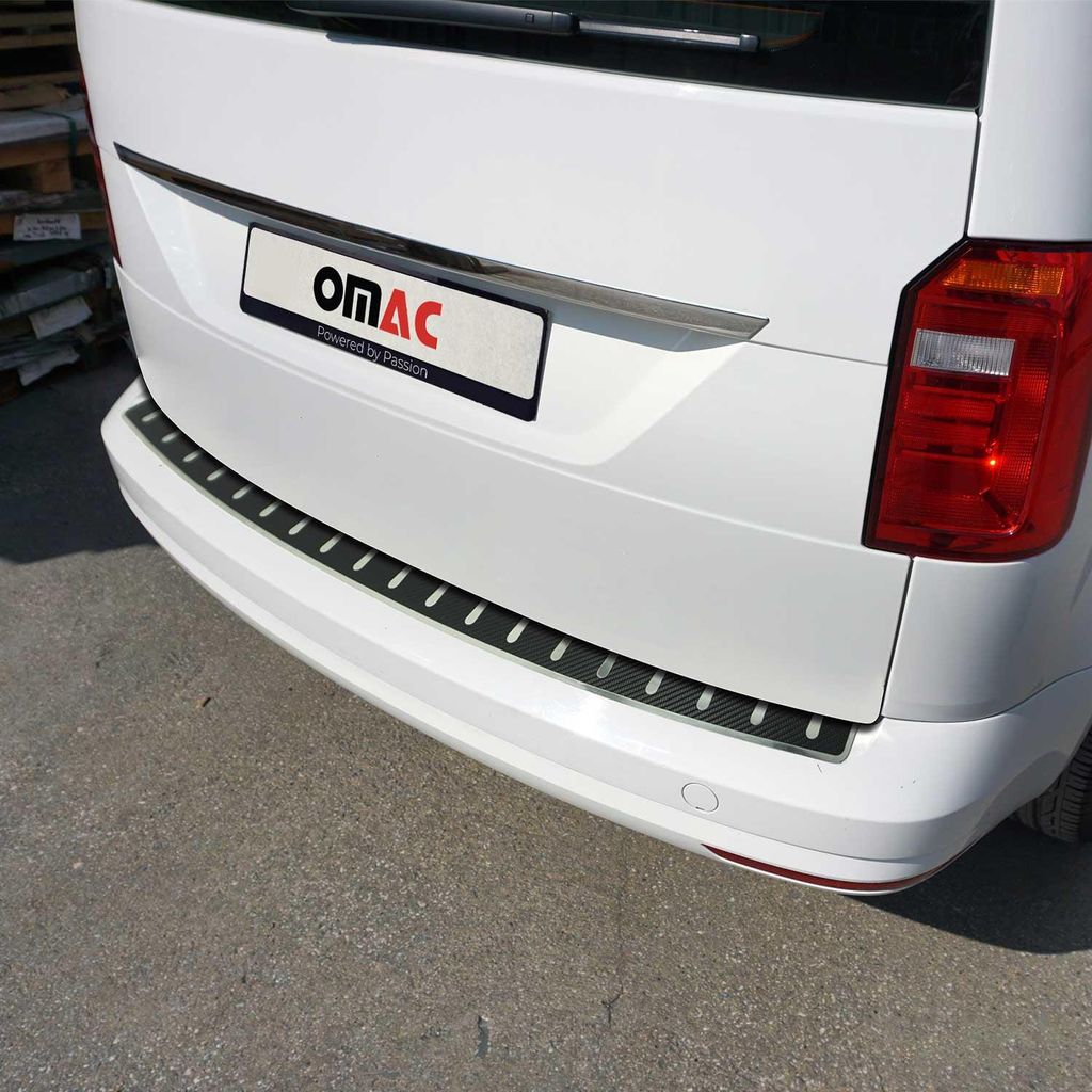 Ladekantenschutz Stoßstange für VW Caddy 2015-2020 Edelstahl Kohlefaserfolien