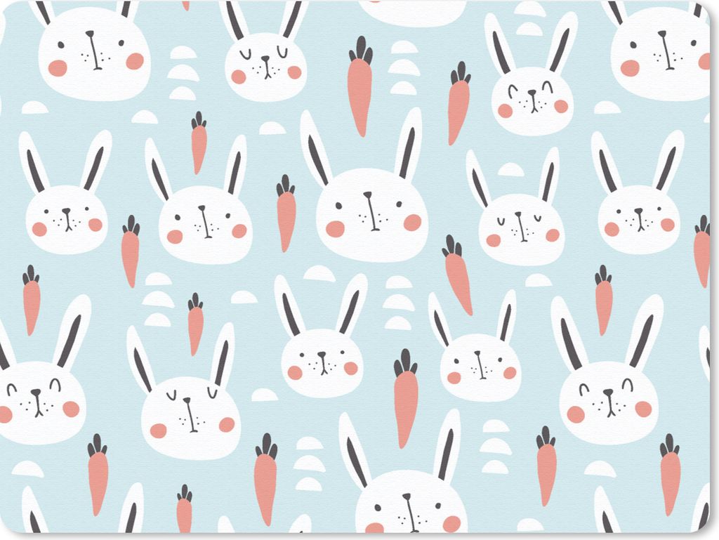 MuchoWow Mauspad Mousepad Kaninchen - Tiere - Kind 40x30 cm - Mousepads - Maus Mat - Pad - Mausunterlage - Anti Rutsch