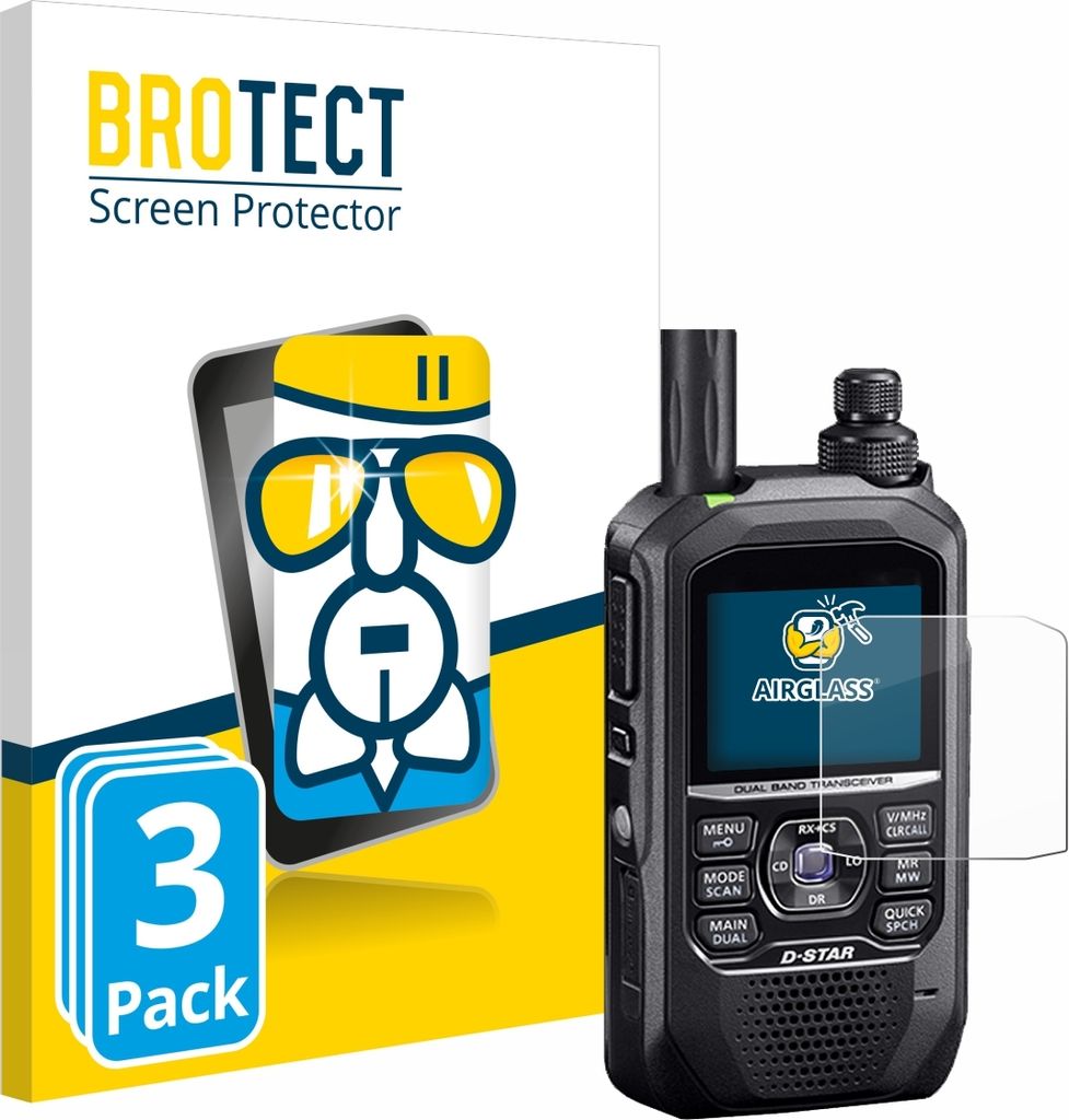 3x BROTECT Schutzglas für Icom ID-50E Schutzfolie Panzer Folie Glas Display Schutz klar