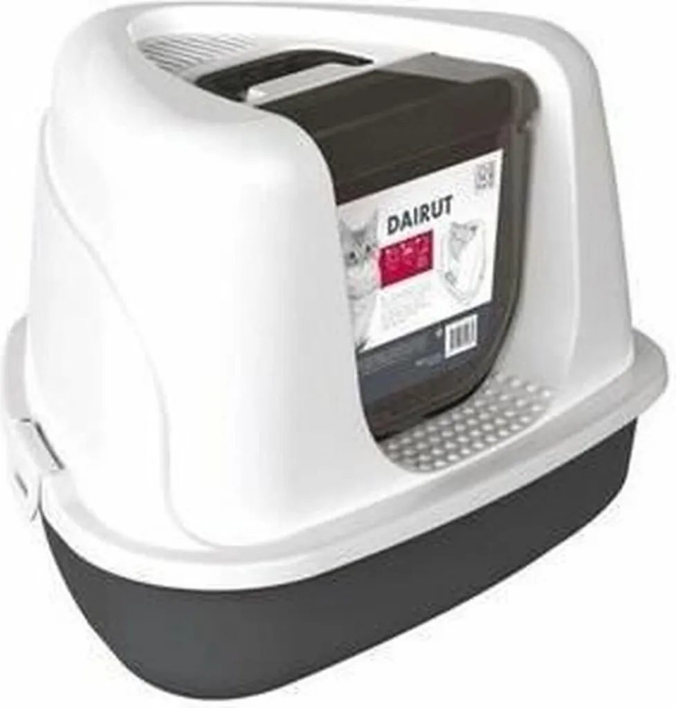 Maison de toilette Mpets DAIRUT Noir & Blanc pour chat design moderne