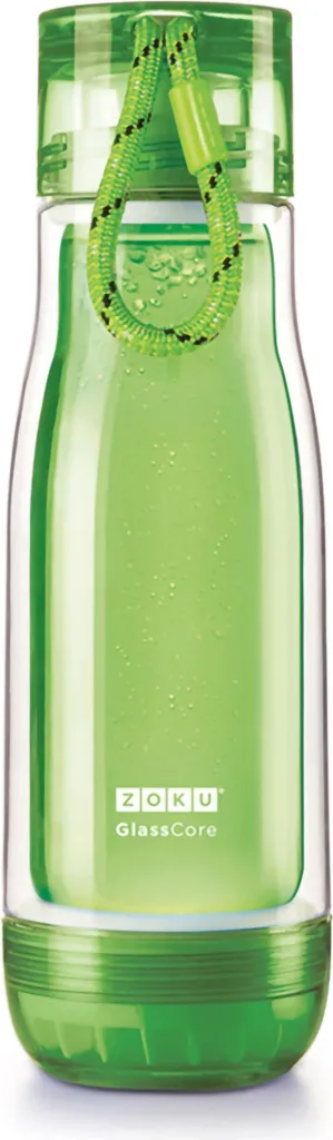 Zoku Borraccia Vetro 475ml Verde | Resistente a Cadute e Tenuta Stagna