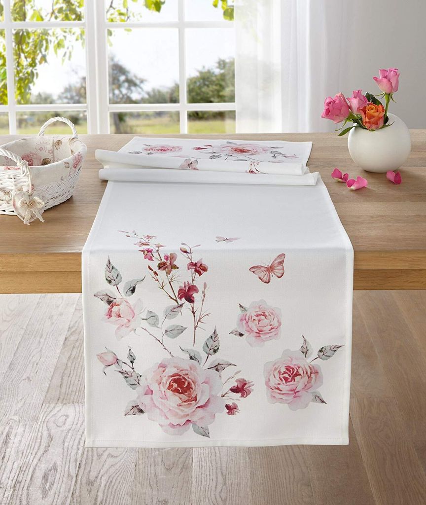 Tischläufer 'Schmetterlingsrose'