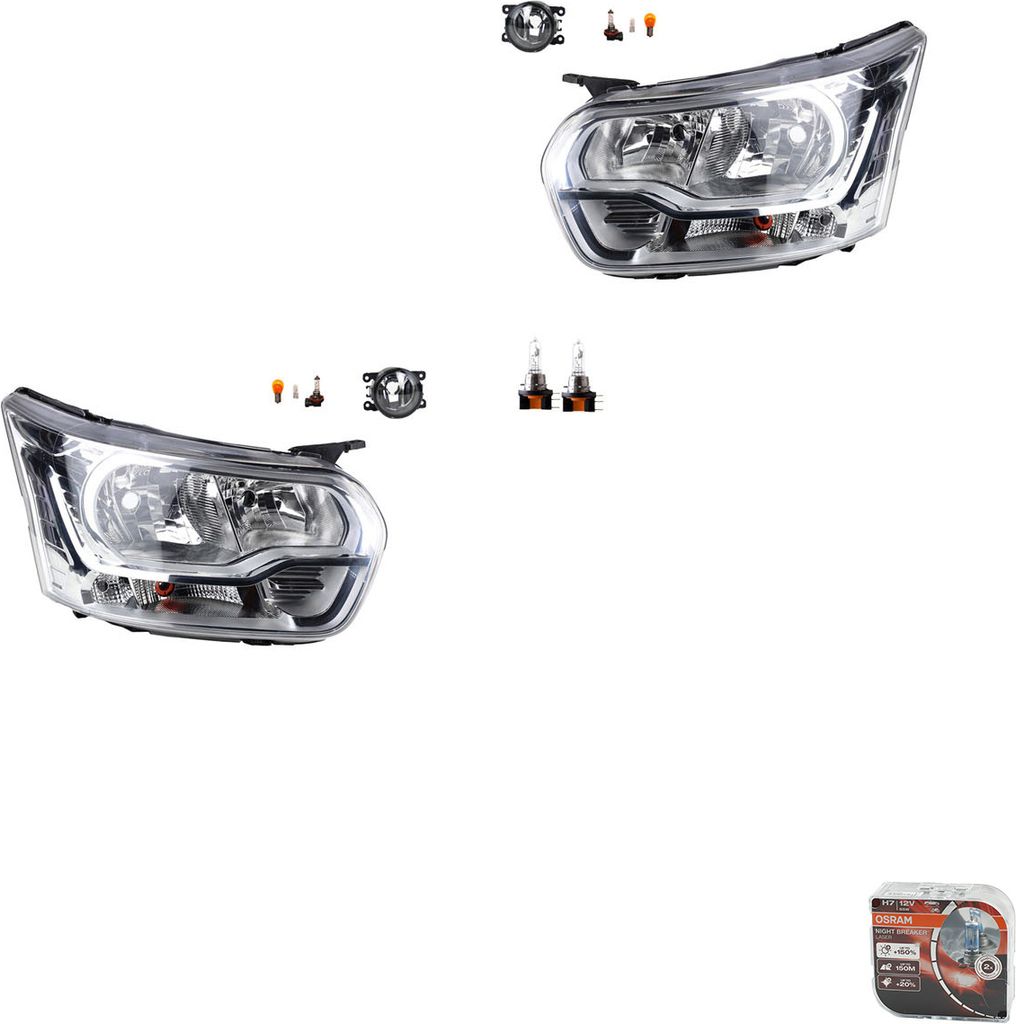 Johns, Scheinwerfer Satz Osram Night Breaker Laser passend für Ford Transit 13 08/13-5 8200074008 6202E1 00006202E1 6710027 0000620639 620639 0000...