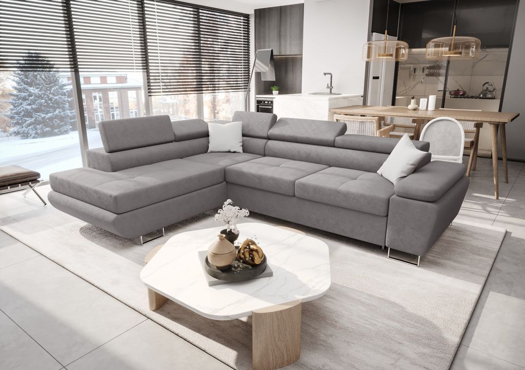 Ecksofa 272 cm Grau Links Monolith 84 Kongo RBN04