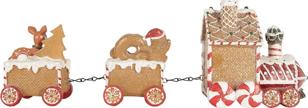 Train de Noël Décoratif Marron 33cm - Objet de Décoration Festive Chic - 3