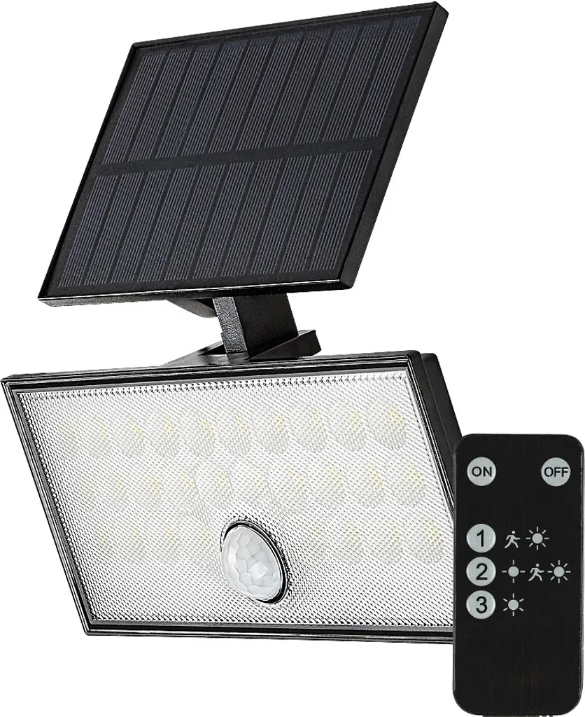 Projecteur Solaire LED Noir avec Détecteur de Mouvement 8W IP65 Rabalux Zavod