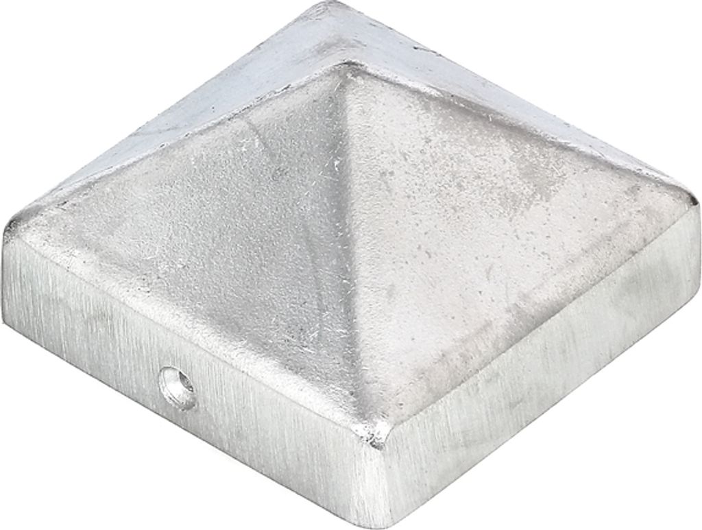 Alberts Pfostenkappe für Holzpfosten | hohe Form | Aluminiumguss | blank | 90 x 90 mm | 10er Set