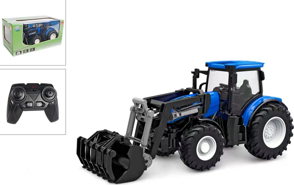 Kids Globe Tracteur télécommandé 2,4 GHz 27 cm bleu et noir Image du produit 