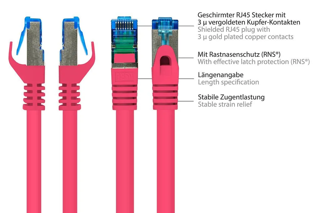 Patchkabel Cat.6A S/FTP 1.5m LSZH Magenta | Standard Professionale - 2