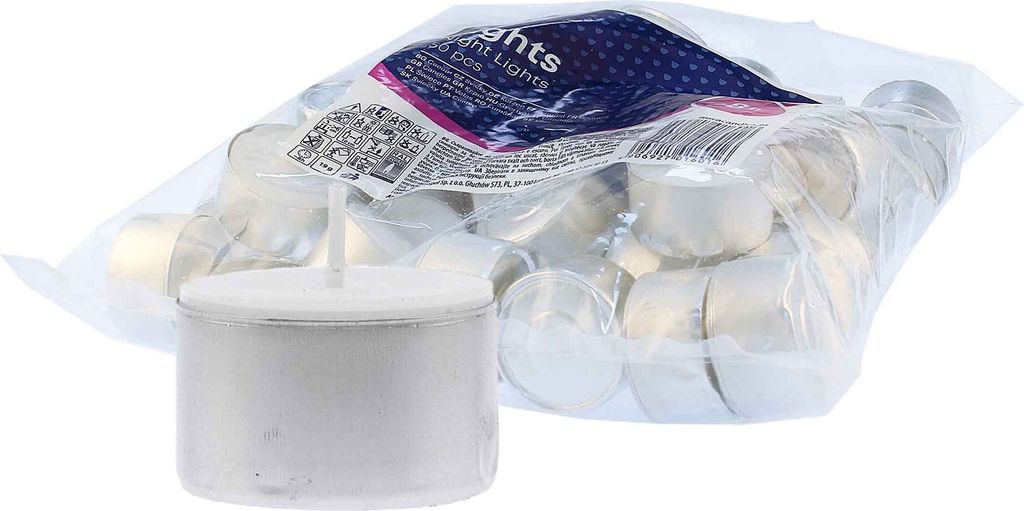 BISPOL Candles Teelichtkerze, duftneutral, weißes Teelicht, 8h, 50 Stück