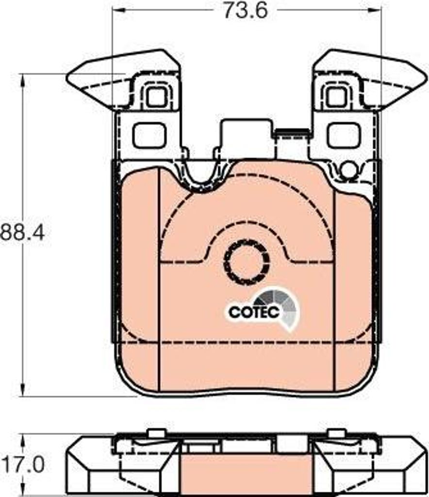 TRW GDB2028 Bremsbelagsatz, Scheibenbremse OE 34216876422 kompatibel mit 1er F20, 1er F21, 2er F23, 2er F22, 3er F30, 3er F34, 3er F31, 4er F33, 4e...